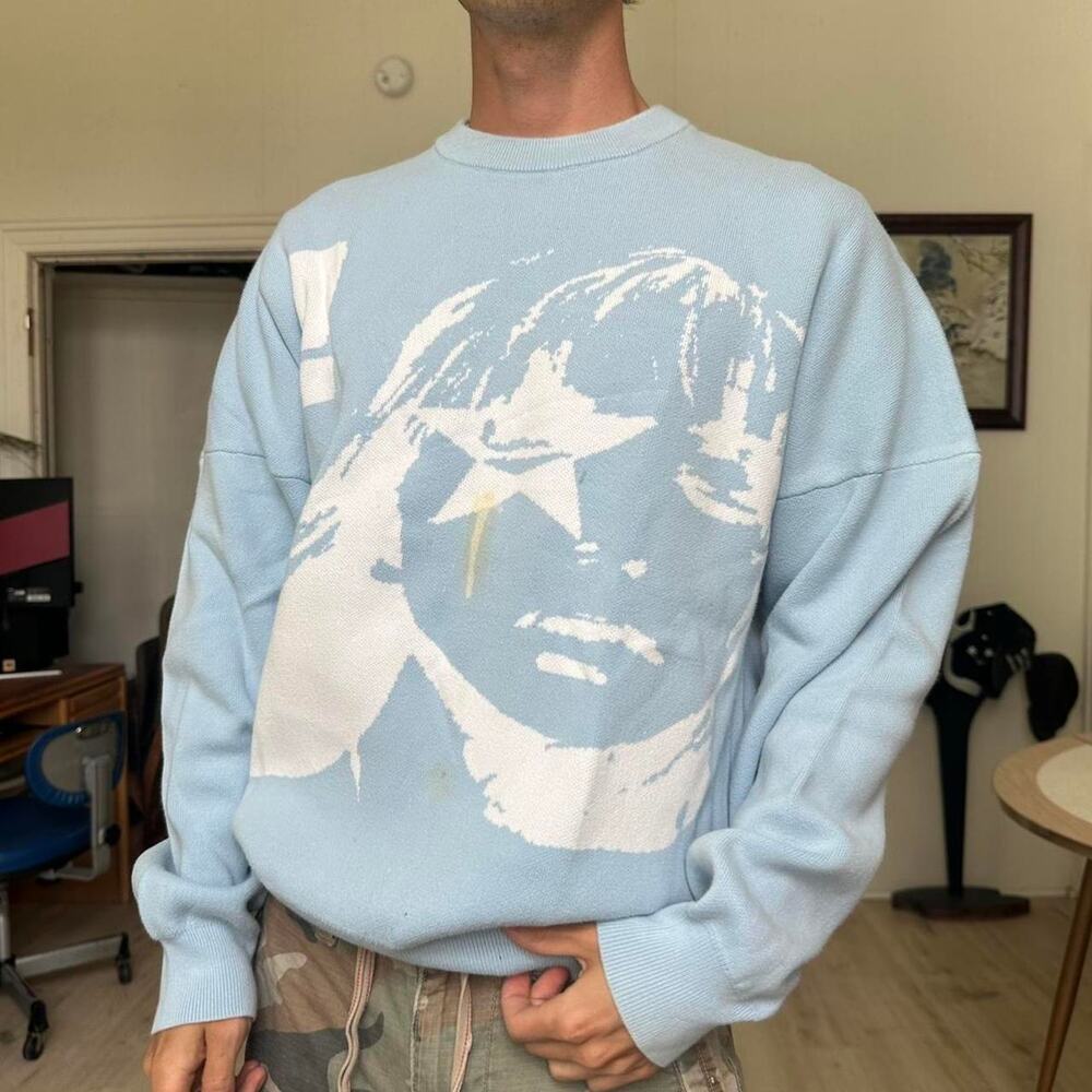 Streetwear Omnee World Star Girl Knit Pulllver AOP Sweater